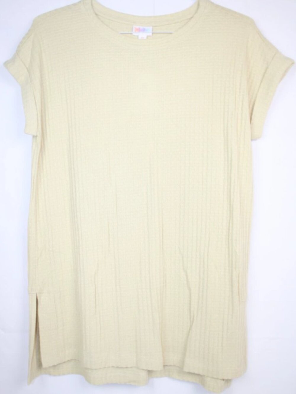 LuLaRoe LEAH T Shirt Women's Top NWT Size XS Extra Small Light Yellow Knit